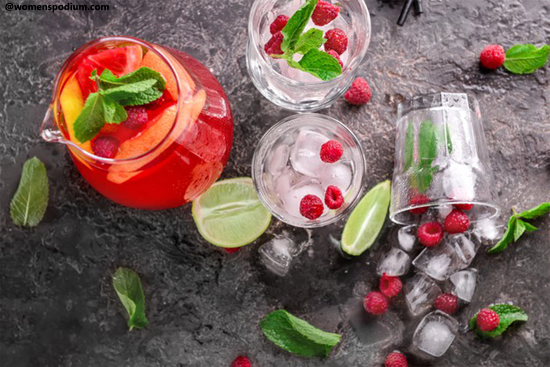 Fruity Mocktail Preparations - Raspberry and Lemon mocktail
